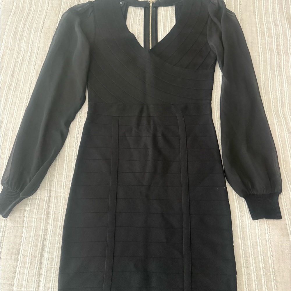 bebe Black Long Sleeve Dress